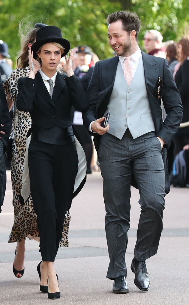 Cara Delevingne Suits Up for Princess Eugenie's Royal Wedding - E! Online